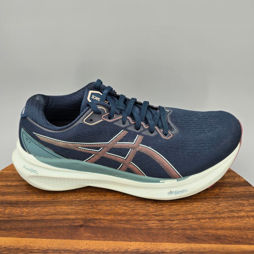 Asics Gel-Kayano 30 Shoes Womens 10 Navy Blue Pink Athletic Running Sneakers